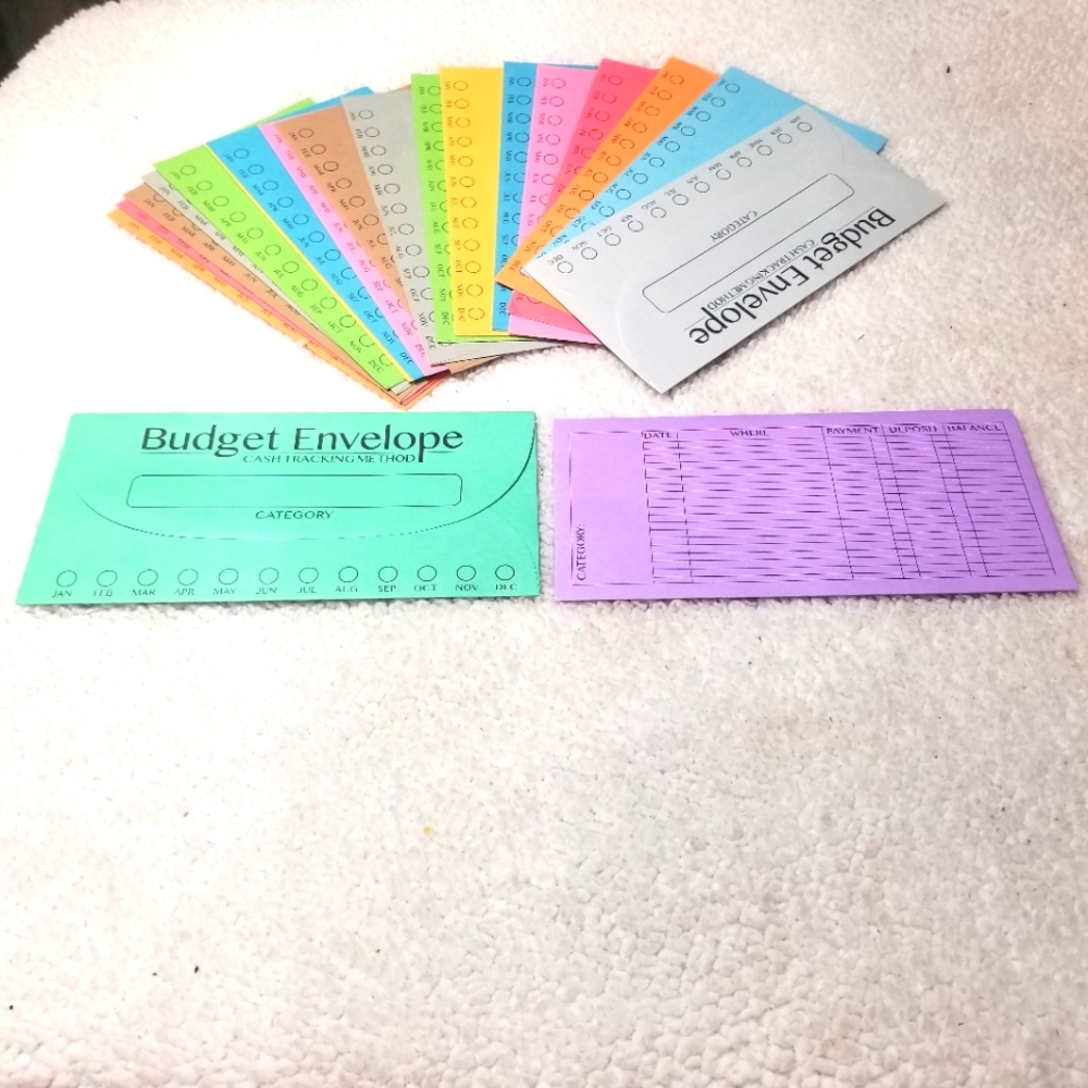 20 multicolored Budget Envelopes